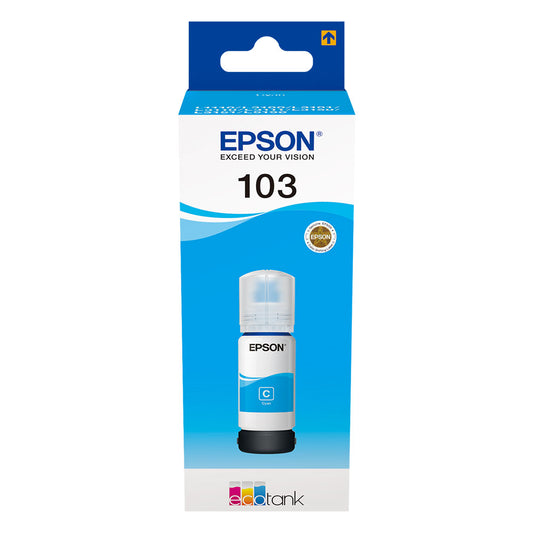 Epson 103 EcoTank Cyan | Оригинално Мастило 7,500 стр. | 65 мл