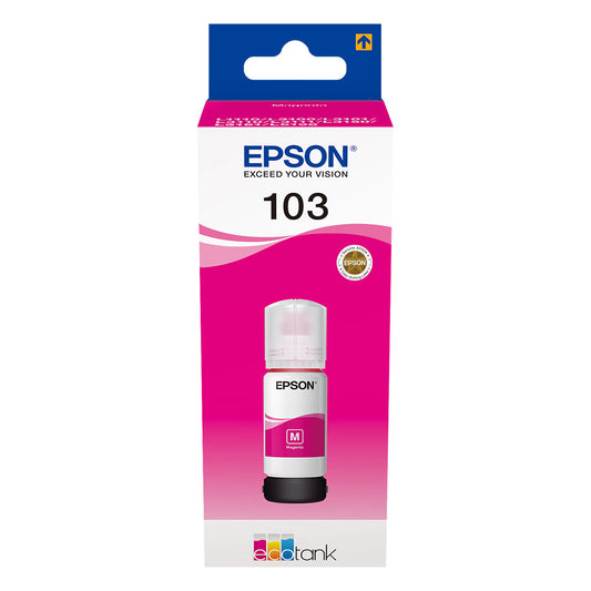 Epson 103 EcoTank Magenta | Оригинално Мастило 7,500 стр. | 65 мл | За Epson L3150, L3151, L3156, L3110, L3111, L1110