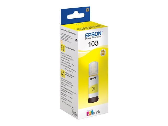 Epson 103 EcoTank Yellow | Оригинално Мастило 7,500 стр. | 65 мл