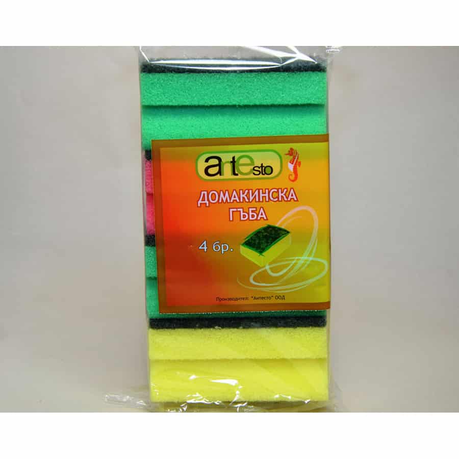 Гъба за Чинии 4-ка Голяма | Попивателни Гъби за Ежедневно Почистване