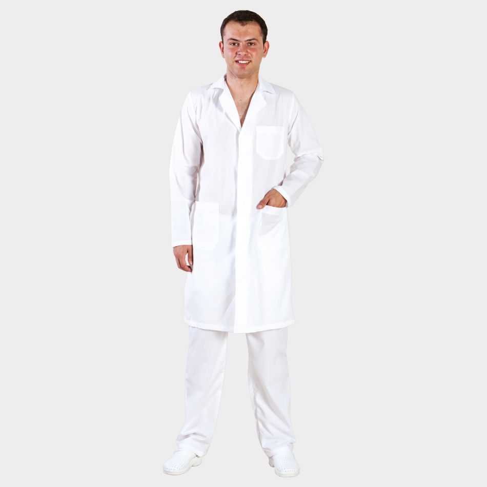 Мъжка Медицинска Престилка M5 20701001 | С Яка и Джобове | Памук/Полиестер