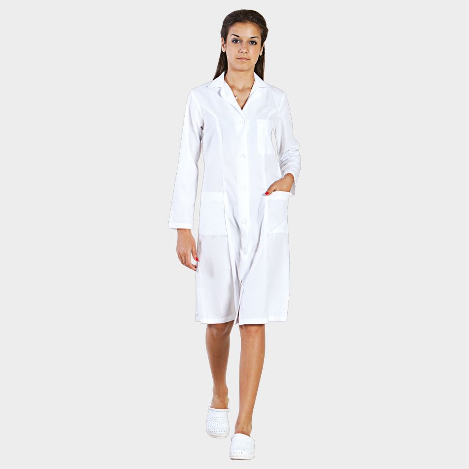 Дамска Медицинска Престилка M6 20802001 | С Яка и Джобове | Памук/Полиестер