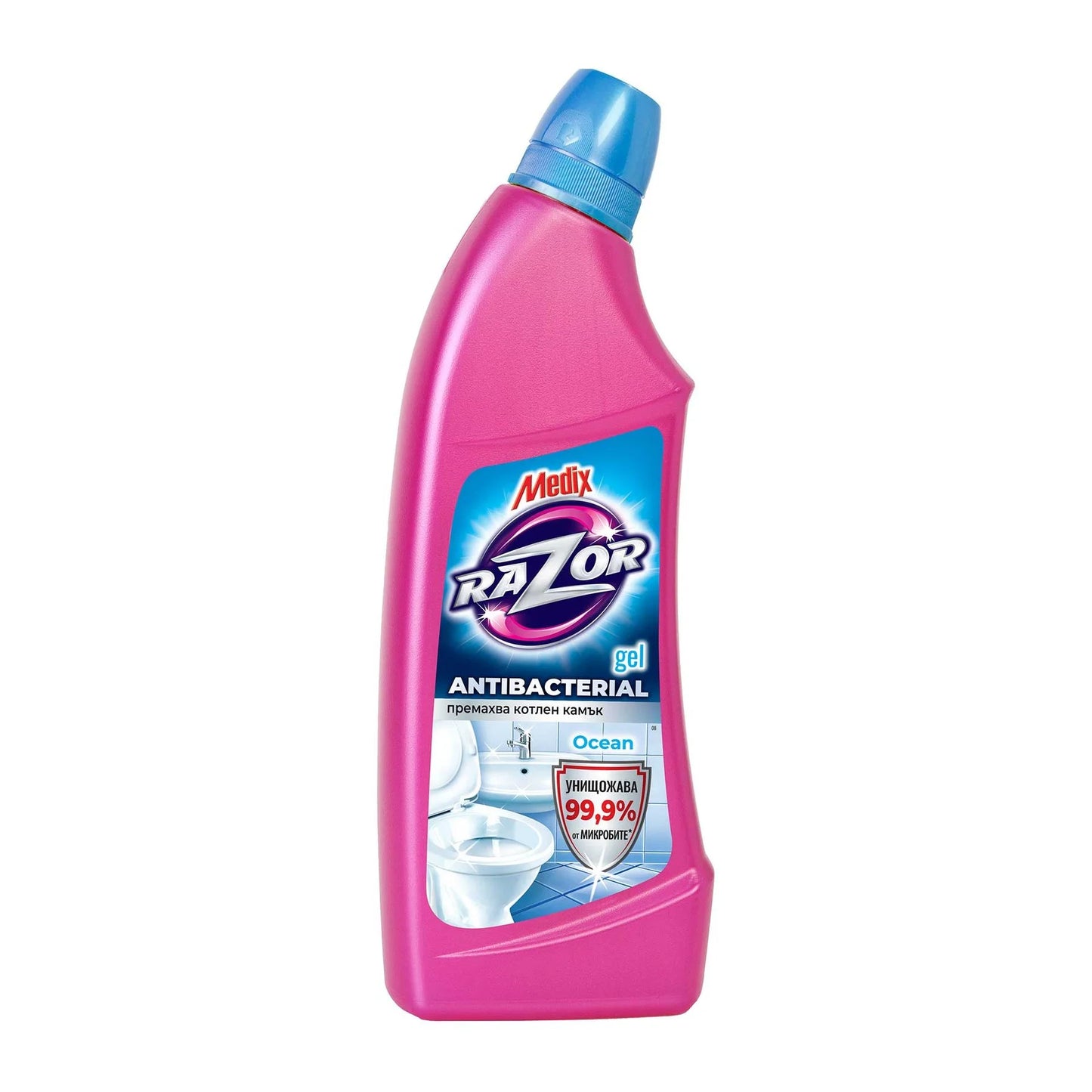 Medix Razor – Дезинфекциращ гел, Океан, 750 мл | Почистващ препарат за баня и тоалетна