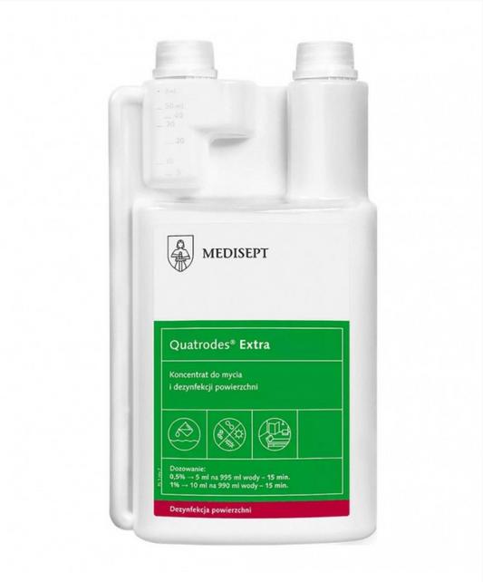 Quatrodes Extra – 1 л | Концентриран Дезинфектант за Повърхности | Medisept