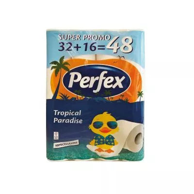 ТОАЛЕТНА ХАРТИЯ PERFEX 32+16 РОЛКИ 3 ПЛАСТОВА