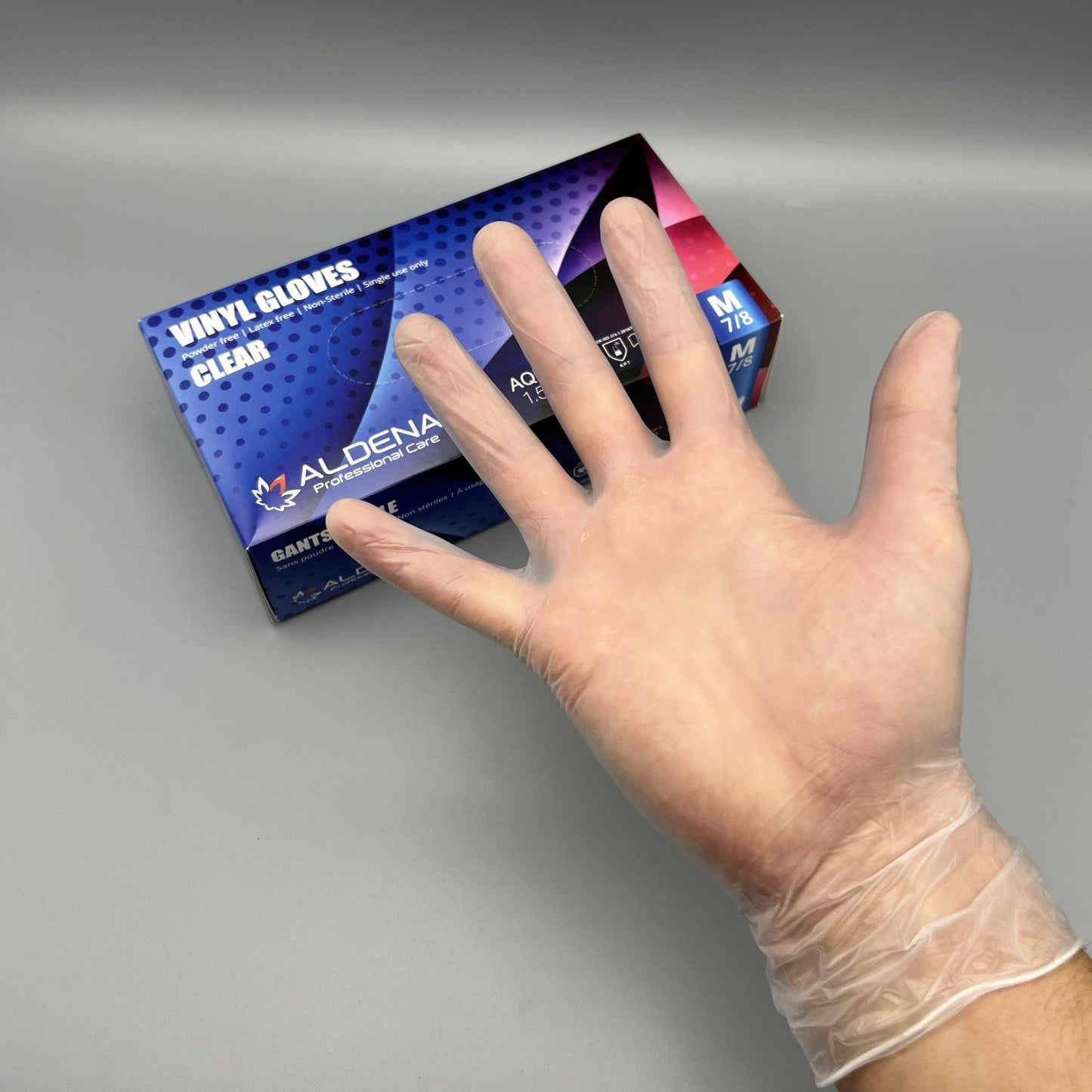 Винилови ръкавици ALDENA – 100 бр | Сини | Без пудра, латекс-фрий