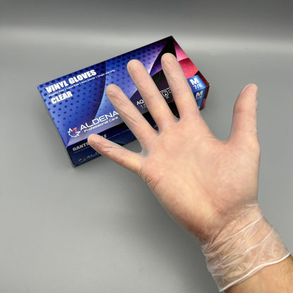 Винилови ръкавици ALDENA – 100 бр | Сини | Без пудра, латекс-фрий