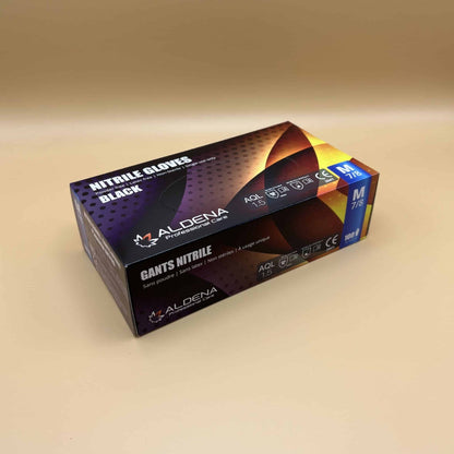 Черни нитрилни ръкавици ALDENA 3 гр – 100 бр | Без пудра, нестерилни