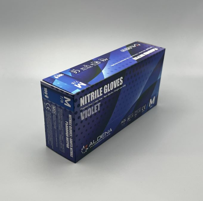 Виолетови нитрилни ръкавици ALDENA 4 гр – 100 бр | Без пудра, латекс-фрий, професионални