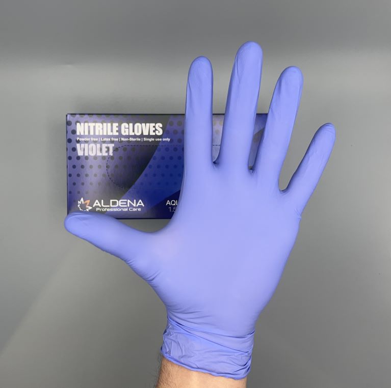 Виолетови нитрилни ръкавици ALDENA 4 гр – 100 бр | Без пудра, латекс-фрий, професионални