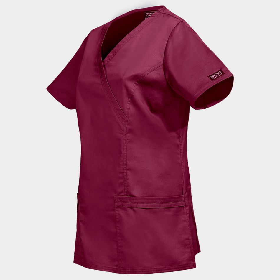 Дамска медицинска туника CHEROKEE WRAP BORDEAUX WWE4728
