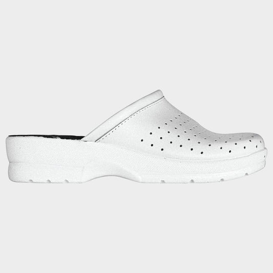 GF MAN WHITE | Мъжко Сабо от Естествена Кожа | Перфориран Дизайн | Професионален Комфорт
