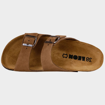 LEON LADY BROWN SUEDE | Дамски Чехли от Естествена Кожа | Анатомична Гел Стелка | Комфорт и Стил