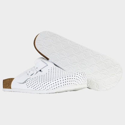 Мъжко Сабо LEON MAN WHITE | Естествена Кожа | Анатомична Стелка | Професионално Обувно Облекло