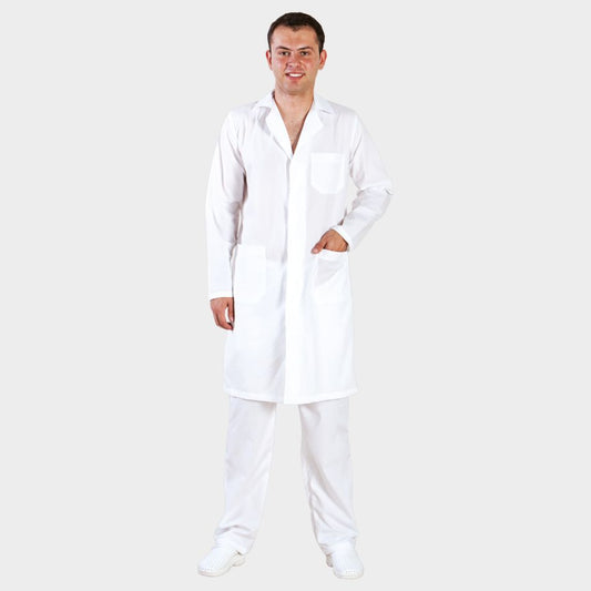 Мъжка Медицинска Престилка M5 20701001 | С Яка и Джобове | Памук/Полиестер