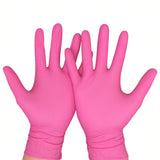 Розови нитрилни ръкавици ALDENA – 100 бр., професионални, без пудра, за медицина и козметика