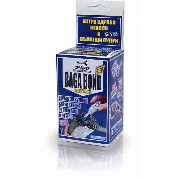 BAGA BOND SET – Ултра здраво цианоакрилатно лепило с пудри за метал и пластмаса | Baga Bond Repair Kit