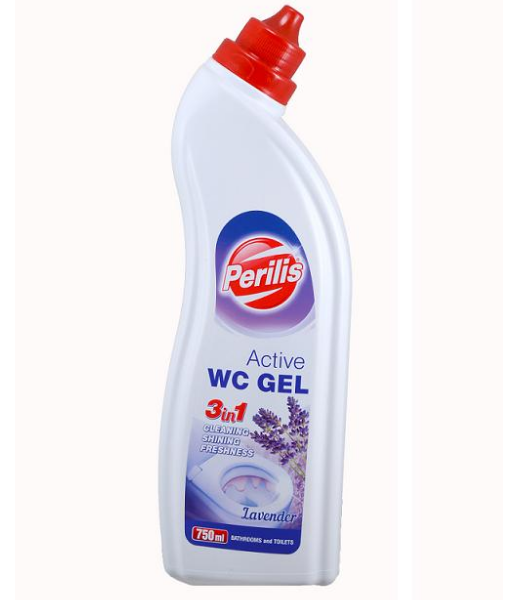 Perilis Active WC Gel 3 in 1 – Лавандула, 750 мл | Почистващ гел за тоалетна с аромат на лавандулаЛ