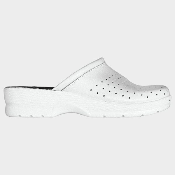 Дамско Сабо от Естествена Кожа | Перфориран Дизайн и Анатомичен Комфорт | GF LADY WHITE