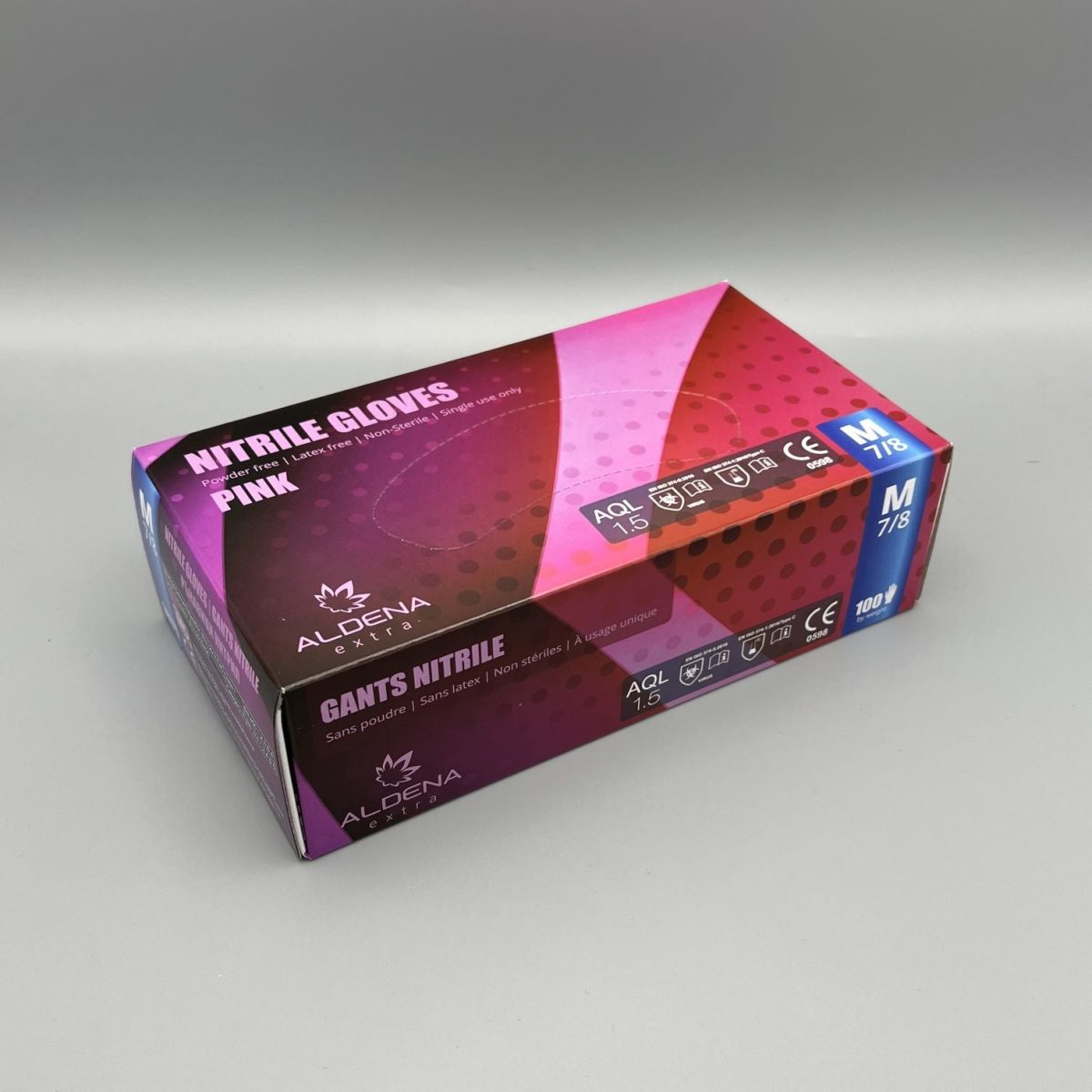 Розови нитрилни ръкавици ALDENA 3 гр – 100 бр | Без пудра - Image 2