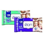 Мокри кърпи Elan – 120 бр | Нежна грижа за бебешка кожа, pH 5.5