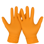 Оранжеви нитрилни ръкавици ALDENA 8 гр – 50 бр | Диамантена текстура, индустриални, без латекс