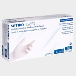 Нитрилни ръкавици SETINO NITRILE WHITE | Бели ръкавици без пудра, 3.5 г, 100 бр - Image 2
