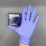 Виолетови нитрилни ръкавици | Без пудра професионални ALDENA 4 гр – 100 бр - Image 3